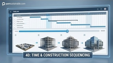 BIM 4D schedule simulation and sequencing